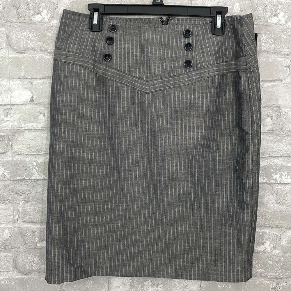 AB Studio Grey Pinstripe Skirt